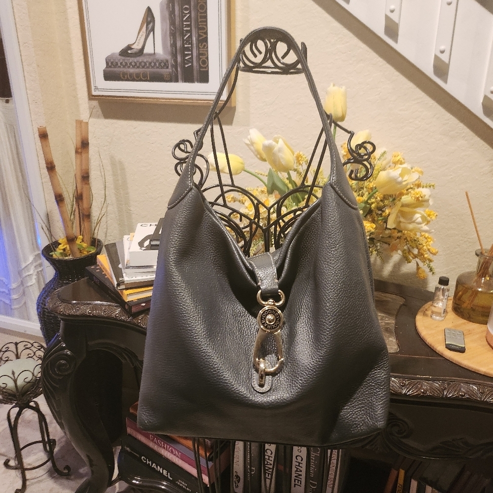 Dooney & Bourke Lucca or Belvedere Logo Lock hobo bag